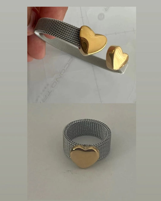 SET DE CORAZON EN ACERO