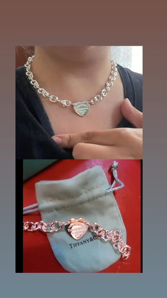 SET DE COLLAR Y PULSERA TIFFA EN PLATA 925