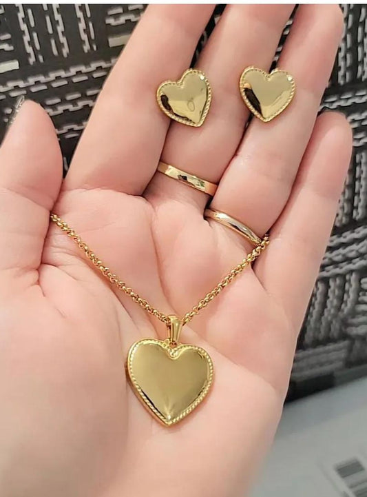 SET DE CORAZON EN ACERO
