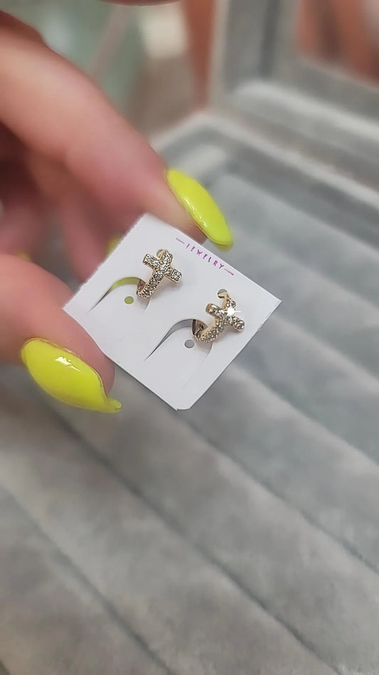 MINI ARGOLLITAS DE CRUZ CON ZIRCONIAS