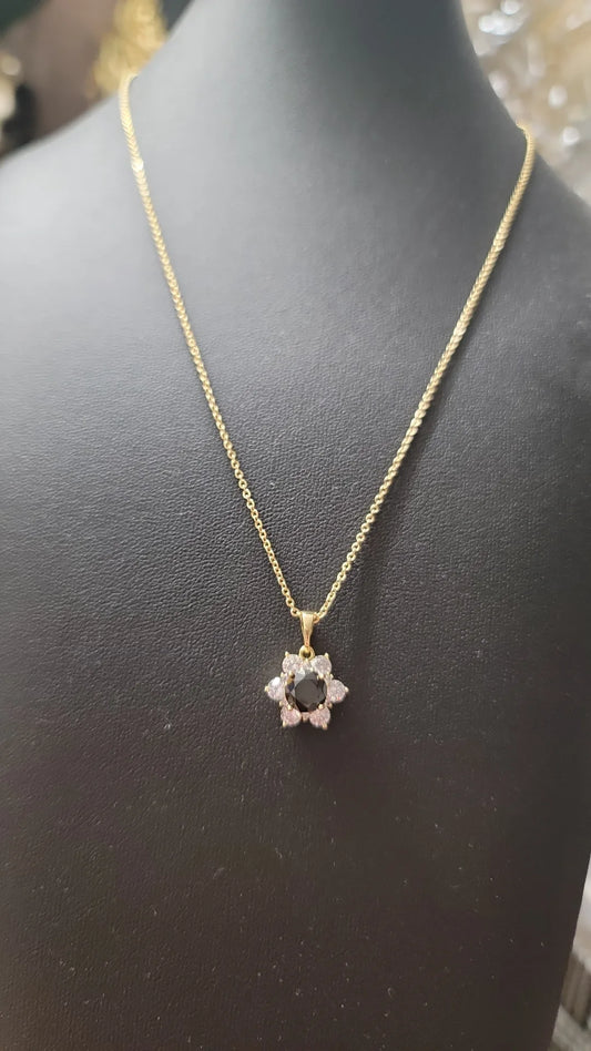 CADENA CON FLOR DE ZIRCONIAS