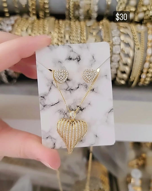 SET DE CORAZON CON ZIRCONIA